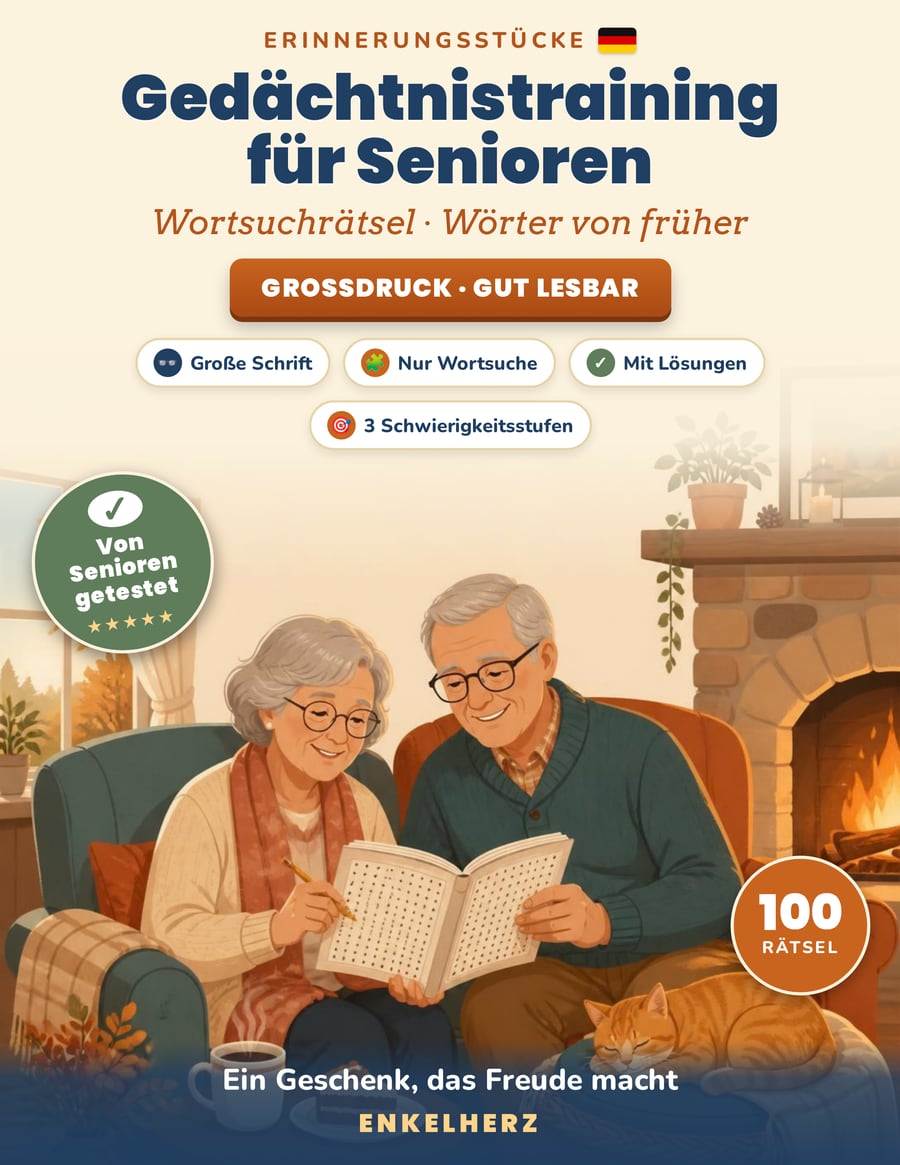 Gedächtnistraining für Senioren – Wortsuchrätsel, Wörter von früher
